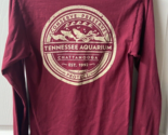 Tennessee  Aquarium Mens Small T Shirt Long Sleeved Burgundy Red Graphic - $10.85