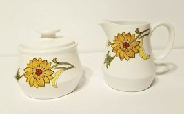 Vintage Noritake Progression Aloha Creamer &amp; Lidded Sugar Bowl Set Flowers EUC - £23.58 GBP