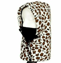 Hot Headz Snow Leopard 6 in 1 Fleece Hat Hood Face Cover For Small Adult - £11.65 GBP