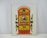 Gordon&#39;s London Dry Gin Cardboard Easel Back Advertising Sign VTG 1970s ... - $38.69