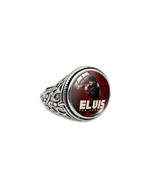 Elvis Presley Antique Ring Silver Plated Resizable Concert TCB Aloha Haw... - £15.17 GBP