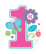 1st Birthday Girl Flower Butterfly Cutouts Party Decorations 12 Piece Pe... - $93.29 MXN