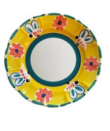 Pottery Barn 12&quot; Dinner Ceramic Server Charger Vintage Flower/Bee Plates... - £54.17 GBP