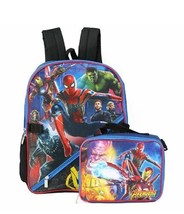 Marvel Boys&#39; Avengers Infinity Wars 16&quot; Backpack with Lunch Box, Blue SH... - £19.82 GBP