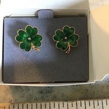 Vtg Avon Lucky Clover Priced Earrings With Surgical Steel Posts A10 - $652.86 MXN
