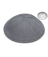Linen Kippah 7&quot; Diameter - Red - $20.37 CAD
