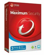 TREND MICRO MAXIMUM SECURITY 2021 - 3 PC DEVICE FOR 2 YEARS - Download - £6.47 GBP