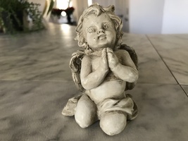 Ceramic Praying Cherub Angel Figurine Statue 3.5H - $19.99