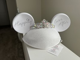Disney Parks Minnie Mouse Ears Happily Ever After Wedding Bride Hat NEW - £31.19 GBP