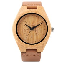 Natural Wooden Watches Handmade Men&#39;s Quartz Watch-Brown - £26.53 GBP