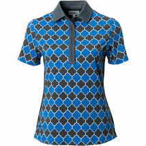 NWT Ladies CHASE 54 Royal Blue &amp; Dark Gray Short Sleeve Golf Polo Shirt size XL - £29.09 GBP
