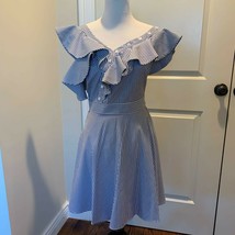 NWOT LA PATEAU Blue White Stripes Fit and Flare Dress SZ EU 42/US 8 - $64.35