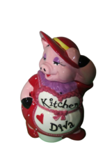 Mercuries Kitchen Diva Vintage Ceramic Cookie Jar with Lid 13&quot; Red Hat D... - £38.87 GBP