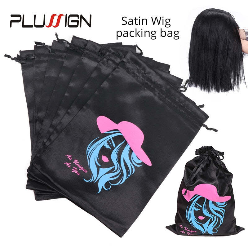 Primary image for Plussign Satin Bags For Packageing Hair Big 10*14 Inch For Long Hair Extension A