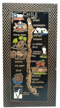 Chile Map Wall Hanging Plaque Hand Painted Thin Copper Sheet - $18.24