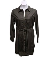 Nygard Medium Shirt Dress Lyocell Black Chambray  Button Front Roll Tab ... - $20.78