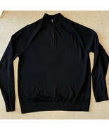 Gap Merino Wool Sweater 1/4 Zip Men&#39;s Large Black Pullover Classic Quiet... - $19.79