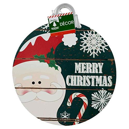Primary image for Christmas House Hanging Ornament-Shaped Merry Christmas Santa Sign 10.25 in.