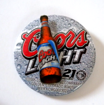 Coors Light Pinback 2.25&quot; Round Button with Dangling Beer Bottle - £9.47 GBP