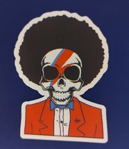 Music Sticker ~ Crazy Grateful Dead Skeleton In Red Suit With Afro Hair - £2.76 GBP
