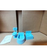 Dollhouse Barbie Bathroom Set (Toilet, Sink and Bathtub) Blue  - $13.58 CAD
