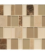 &quot;Manhattan&quot; Stone/Glass Blends Mosaic In Brick Pattern, 12&quot; X 13&quot;, Midtown - £226.77 GBP