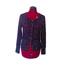 Gap Cardigan Sweater Multicolor Women Size Medium Button Down Animal Print - £16.87 GBP