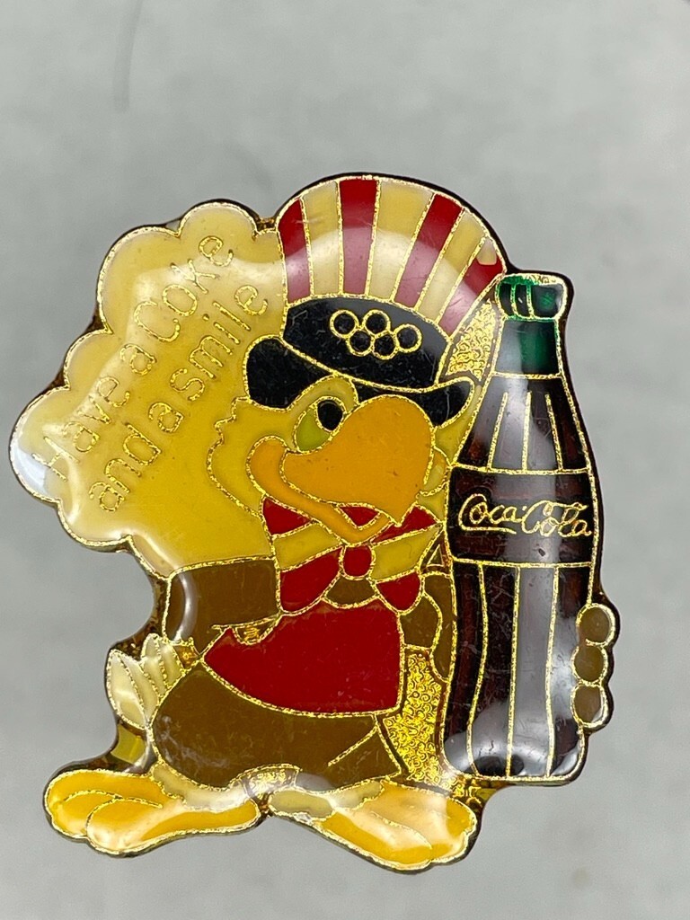Have a Coke and a Smile Olympic Summer Games Souvenir Lapel Pin Los Ange... - $13.86