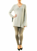 Free People Womens Top Cris Long Sleeve Knit Elegant Relaxed Blue Size Xs - £29.53 GBP