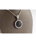 Judith Ripka Sterling Silver .925 Locket Black Spinel w/ Unique Heart Cl... - €432,57 EUR