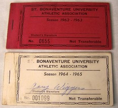 1962-1965 St Bonaventure University Bonnies Basketball Athletics Game Tickets - £12.44 GBP