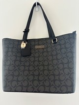 Guess NEW Black Hard Shell Purse Handbag With Gold Logo &amp; Charm Approx 1... - £37.25 GBP