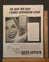 Vintage Print Ad Bayer Aspirin Disintegrates in Water 1945 Ephemera 13.5... - £9.96 GBP
