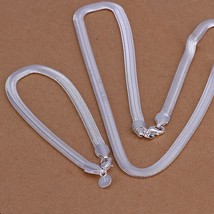Silver jewelry Bracelet Necklace set nice beautiful Fashion 6MM Snake S84 - $10.70