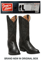 Tony Lama Men&#39;s Nacogdoches Black Lizard 13&quot; Round Toe Boots (TL5150) SI... - $306.89