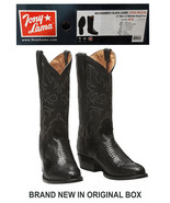 Tony Lama Men&#39;s Nacogdoches Black Lizard 13&quot; Round Toe Boots (TL5150) SI... - $306.89