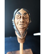 Antique Sigma Phi Epsilon Folk Carved Dartmouth Cane Head Native America... - €344,58 EUR