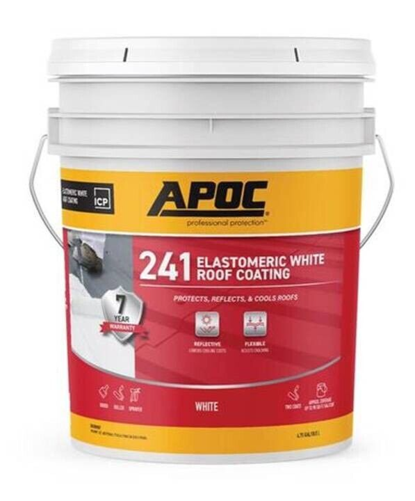APOC AP-241 Series AP-2415 Elastomeric Roof Coating, White, 4.75 gal - $147.51