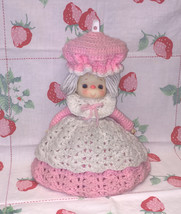 Vintage Strawberry Shortcake feather duster doll handmade crochet pink and white - £3.98 GBP