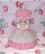 Vintage Strawberry Shortcake feather duster doll handmade crochet pink a... - £4.00 GBP