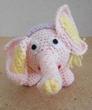 Handmade Pink Crochet Elephant Baby Rattle Toy - £7.39 GBP