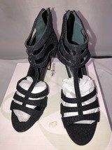 Style &amp; Co. Womens ULANI Canvas Open Toe Special Occasion Black Size 8.5 - $24.90