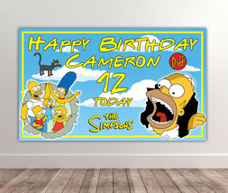 2 X THE SIMPSONS Personalised Birthday Backdrop - Simpsons Banner 40 x 2... - $339.06 MXN