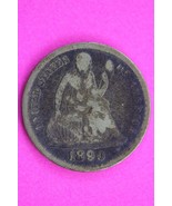 1890 P Seated Liberty Dime Exact Silver Coin In Pics Gouge Semi Key Date... - $19.75 CAD