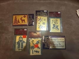 Nicole &amp; Darice Christmas Brass Embossing Stencils Lot Of 6 For Card Making - $10.65