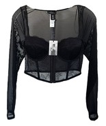 Sincerely Jules Junior&#39;s Lace Corset Top Long Mesh Sleeve Sheer Size L B... - €17,18 EUR