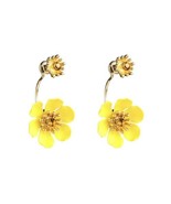 double yellow flowers big fashion earrings Mexico 5 de Mayo - £10.16 GBP