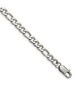Chisel Stainless Steel Polished 9 inch Figaro Bracelet - $74.46