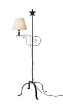 Wrought Iron Adjustable Floor Lamp with Star Top and Shade image 2