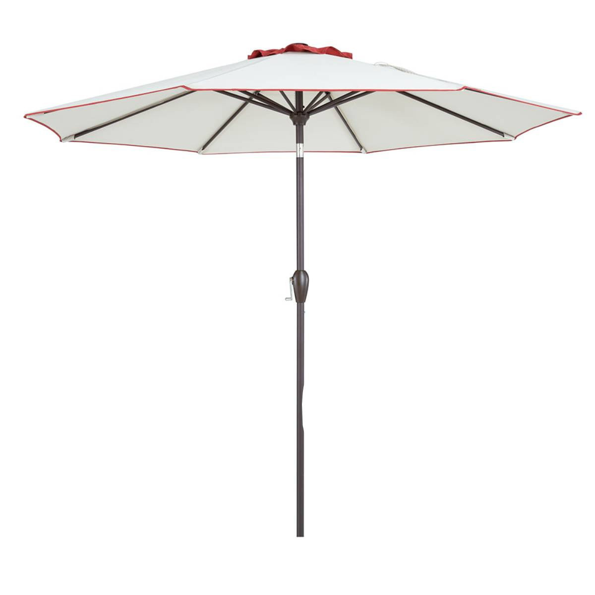 9&#39; Beige And Terracotta Polyester Octagonal Tilt Market Patio Umbrella - $140.58